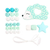 1 Set Silicone Beads Teething Rodent Food Grade BPA Free Fox Rabbit DIY Accessories Set Pacifier Chain Clips DIY Necklace Infant