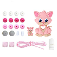 1 Set Silicone Beads Teething Rodent Food Grade BPA Free Fox Rabbit DIY Accessories Set Pacifier Chain Clips DIY Necklace Infant