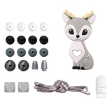 1 Set Silicone Beads Teething Rodent Food Grade BPA Free Fox Rabbit DIY Accessories Set Pacifier Chain Clips DIY Necklace Infant