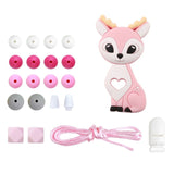 1 Set Silicone Beads Teething Rodent Food Grade BPA Free Fox Rabbit DIY Accessories Set Pacifier Chain Clips DIY Necklace Infant