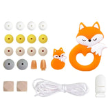 1 Set Silicone Beads Teething Rodent Food Grade BPA Free Fox Rabbit DIY Accessories Set Pacifier Chain Clips DIY Necklace Infant