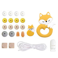 1 Set Silicone Beads Teething Rodent Food Grade BPA Free Fox Rabbit DIY Accessories Set Pacifier Chain Clips DIY Necklace Infant