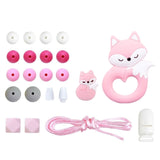 1 Set Silicone Beads Teething Rodent Food Grade BPA Free Fox Rabbit DIY Accessories Set Pacifier Chain Clips DIY Necklace Infant