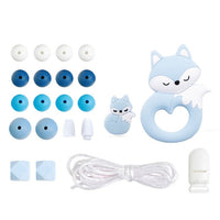 1 Set Silicone Beads Teething Rodent Food Grade BPA Free Fox Rabbit DIY Accessories Set Pacifier Chain Clips DIY Necklace Infant