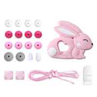 1 Set Silicone Beads Teething Rodent Food Grade BPA Free Fox Rabbit DIY Accessories Set Pacifier Chain Clips DIY Necklace Infant