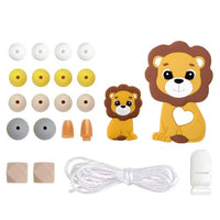 1 Set Silicone Beads Teething Rodent Food Grade BPA Free Fox Rabbit DIY Accessories Set Pacifier Chain Clips DIY Necklace Infant