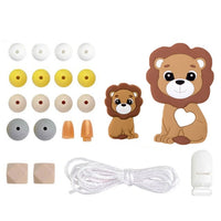 1 Set Silicone Beads Teething Rodent Food Grade BPA Free Fox Rabbit DIY Accessories Set Pacifier Chain Clips DIY Necklace Infant