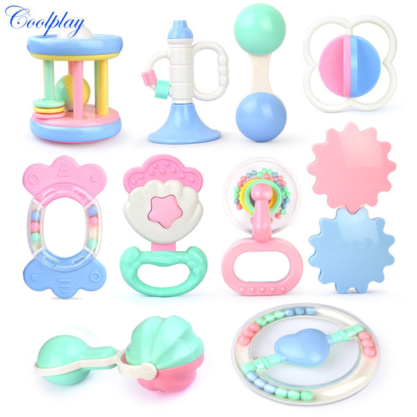 Coolplay Baby Toys Hand Hold Jingle Shaking Bell Hand Shake Bell Ring Baby Rattles Toys Newborn Baby 0- 12 Months Teether Toys